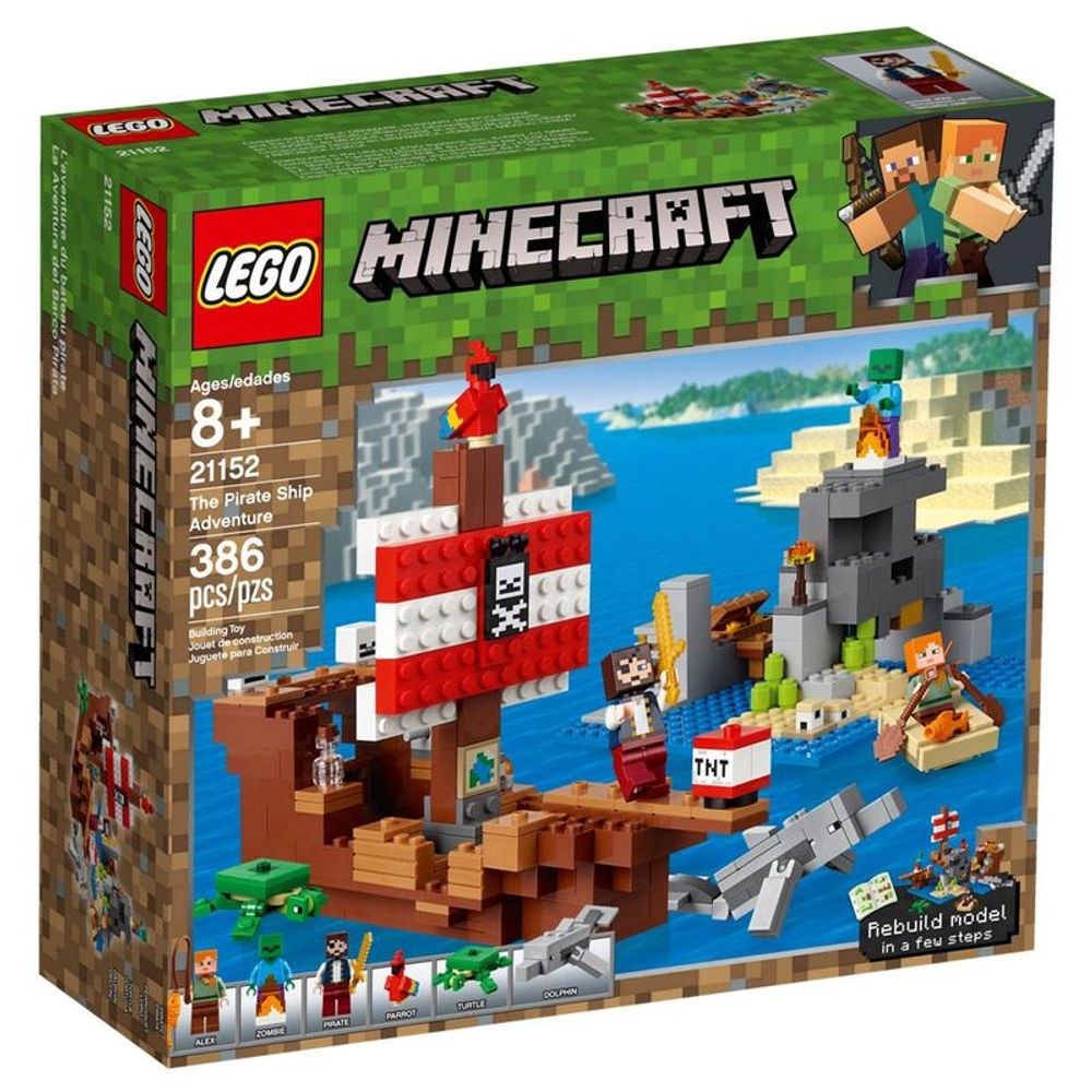 Lego Brinquedo De Montar Minecraft Mar Peixes Blocos A Batalha